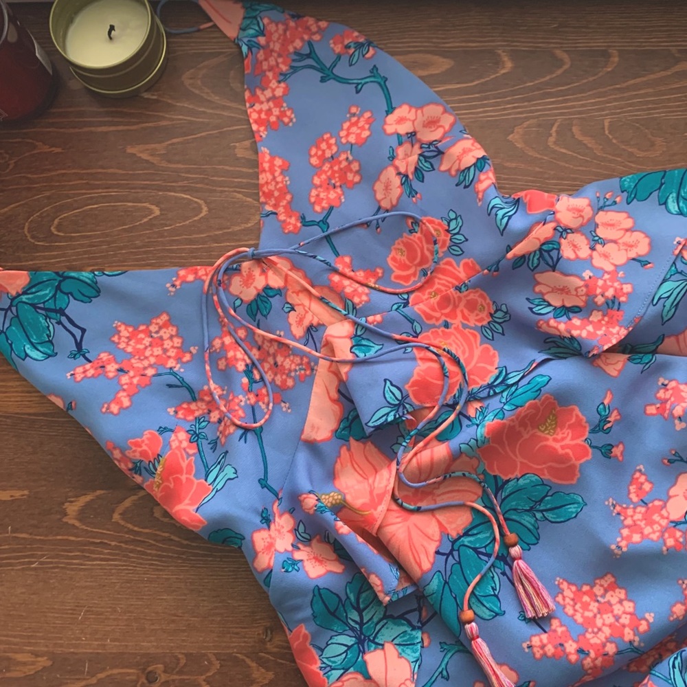 High-low floral midi dress